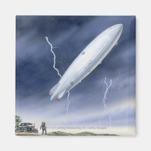 Illustration av airshipen som slås av blixt magnet