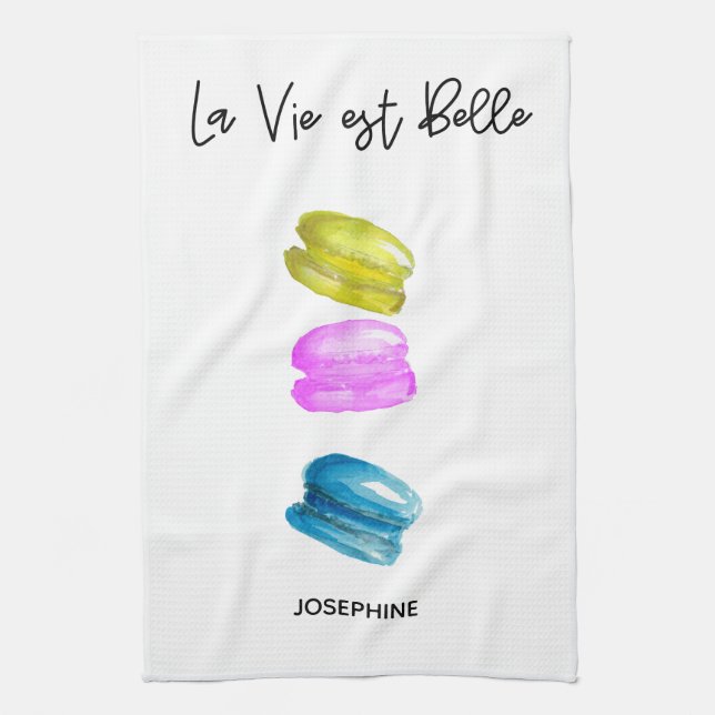 Illustration av akut Macarons Kökshandduk (Vertikal)