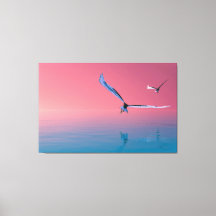 Illustration av ålar som flyger i Färg Canvas Art