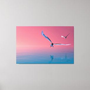 Illustration av ålar som flyger i Färg Canvas Art