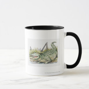 Illustration av alligatorn på kusten mugg