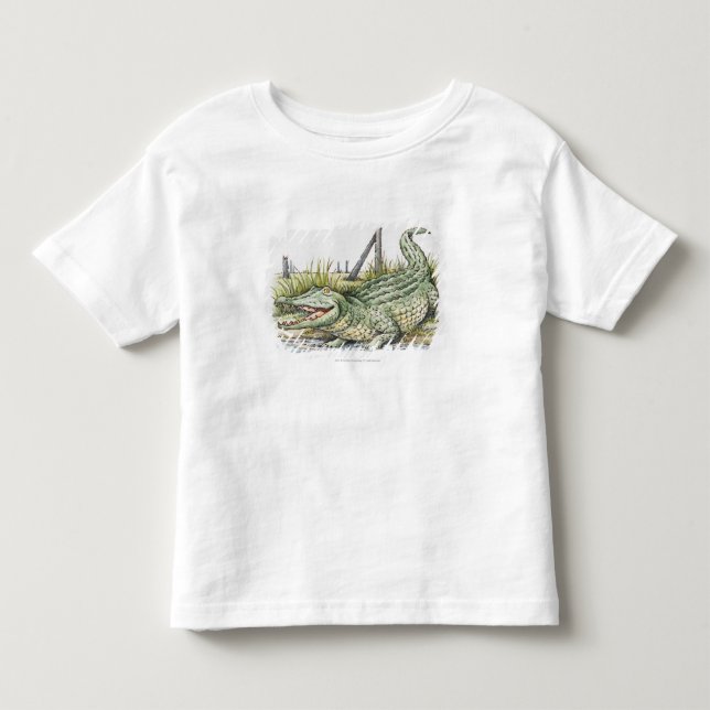 Illustration av alligatorn på kusten tee shirt (Framsida)