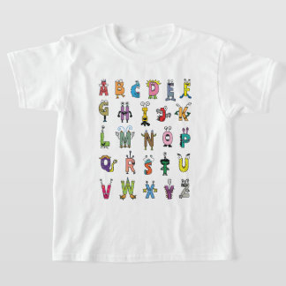 Illustration av Alphabet Creatures - Roligt ABC Ki T Shirt