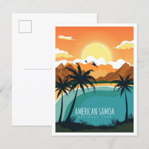 Illustration av amerikansk Samoa National Park Tra Vykort