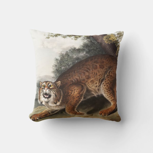 Illustration av amerikansk vildkatt (Lynx rufus) Kudde (Framsida)