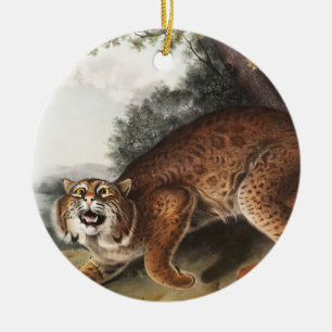 Illustration av amerikanska vild katt (Lynx rufus) Julgransprydnad Keramik