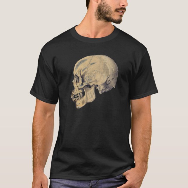 Illustration av anatomi vintage Skull T Shirt (Framsida)