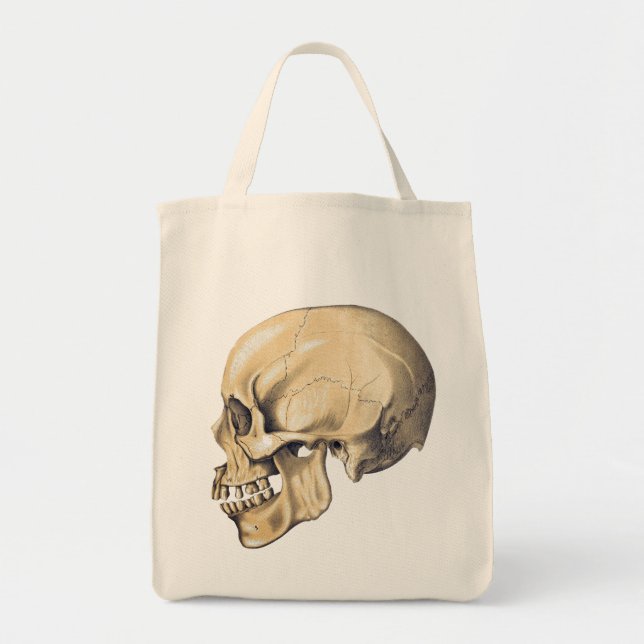 Illustration av anatomi vintage Skull Tygkasse (Framsidan)