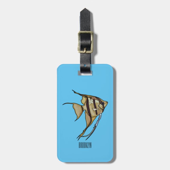 illustration av Angelfish-tecknad Bagagebricka (Vertikal Framsida)