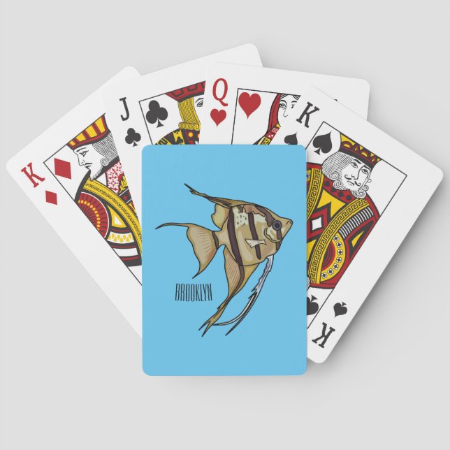 illustration av Angelfish-tecknad Casinokort (Baksidan)