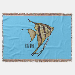 illustration av Angelfish-tecknad Filt