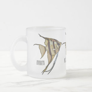 illustration av Angelfish-tecknad Frostad Glasmugg