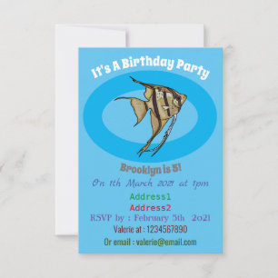 illustration av Angelfish-tecknad Inbjudningar
