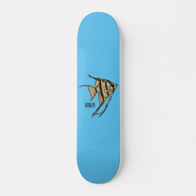 illustration av Angelfish-tecknad Mini Skateboard Bräda 18,5 Cm (Framsida)