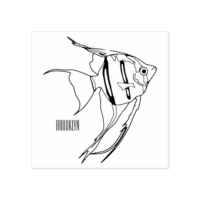 illustration av Angelfish-tecknad Stämpel (Tryck)