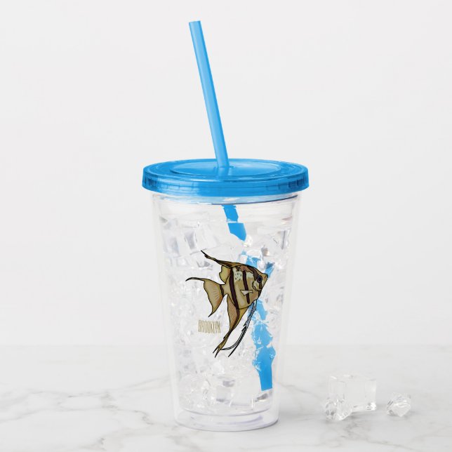 illustration av Angelfish-tecknad Take Away Mugg (Framsida Ice)