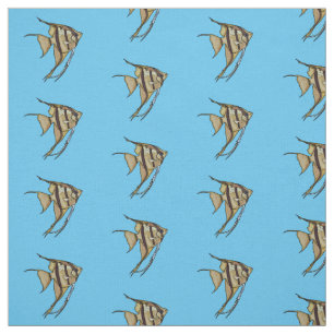 illustration av Angelfish-tecknad Tyg