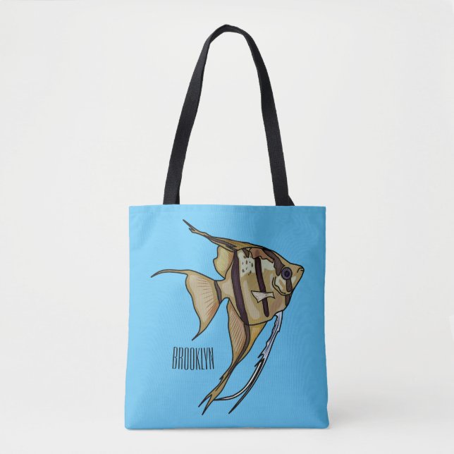 illustration av Angelfish-tecknad Tygkasse (Framsida)