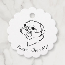 Illustration av anpassade Line Art Teckning Gåvor Etiketter