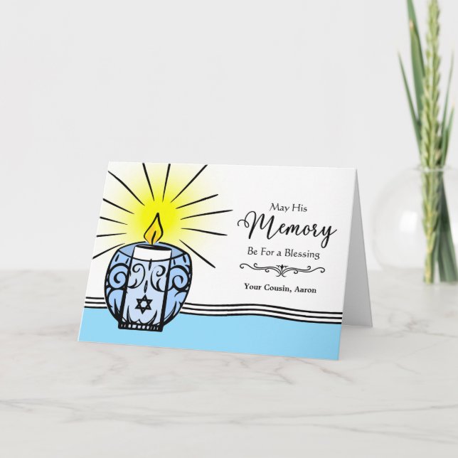 Illustration av Anpassningsbar Yahrzeit Candle Fla Kort (Framsida)