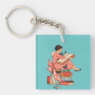 Illustration av antik böckers älskare som läser