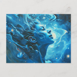 Illustration av Aquarius Zodiac-tecken Vykort