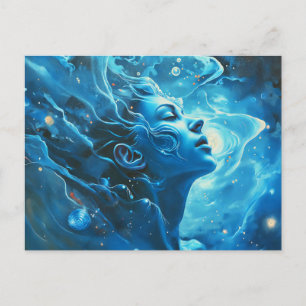 Illustration av Aquarius Zodiac-tecken Vykort