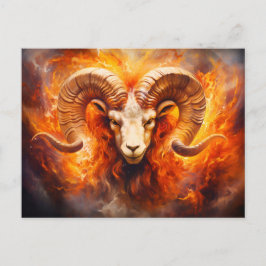Illustration av Aries-stjärntecknet Vykort