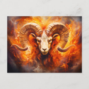 Illustration av Aries-stjärntecknet Vykort