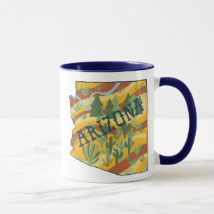 Illustration av Arizona State Karta Mugg