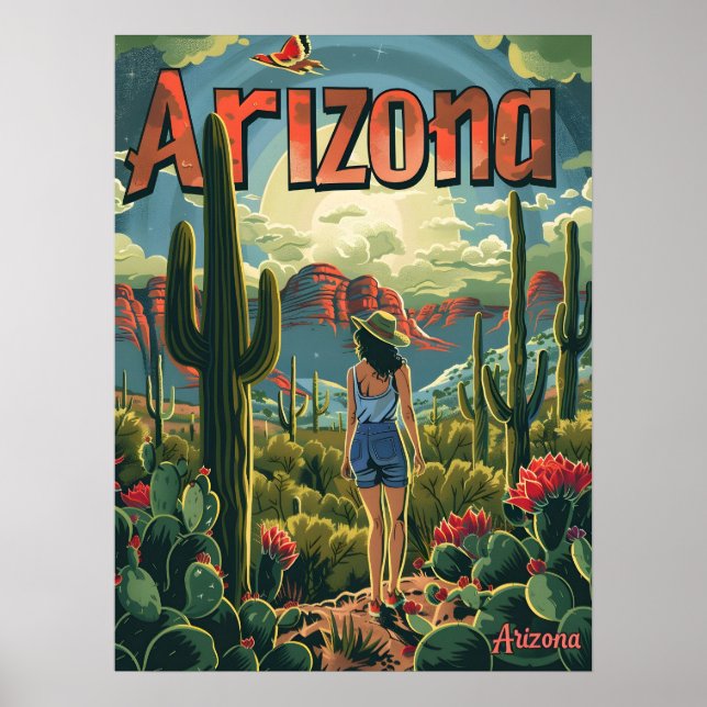Illustration av Arizona Vintage Poster (Framsidan)