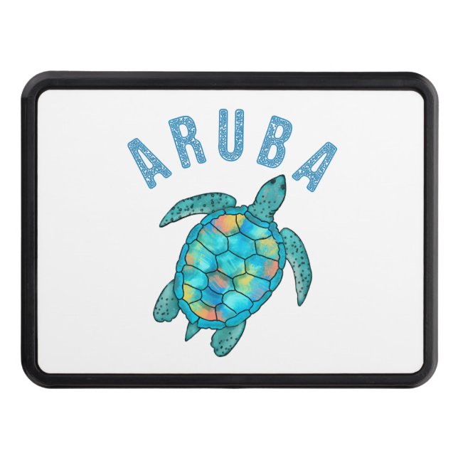 Illustration av Aruba Beach Sea Turtle Dragkroksskydd (Framsidan)