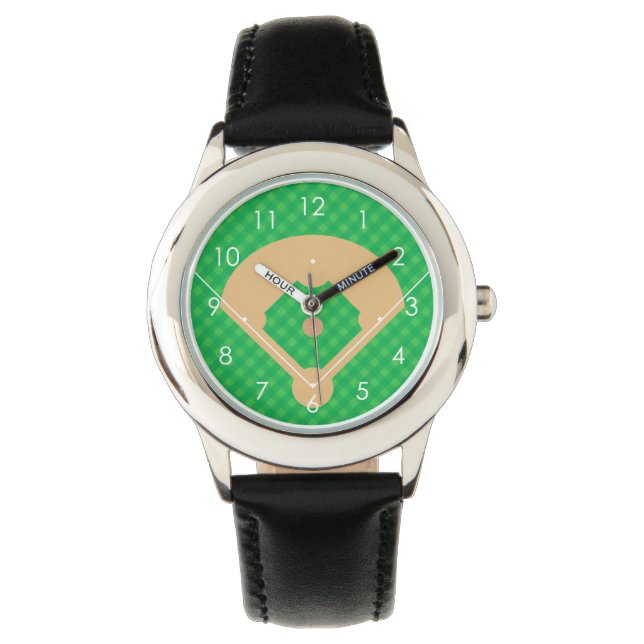 Illustration av aterialvy Baseball Diamond Armbandsur (Framsida)