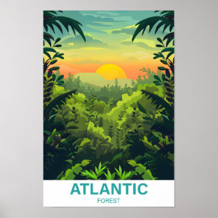 Illustration av atlantisk skog poster