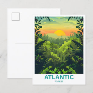 Illustration av atlantisk skog vykort