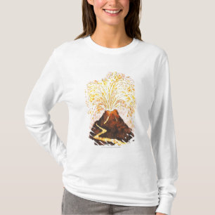 Illustration av att få utbrott för vulkan t shirt