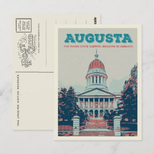 illustration av Augusta Maine-staten huvudstad Vykort