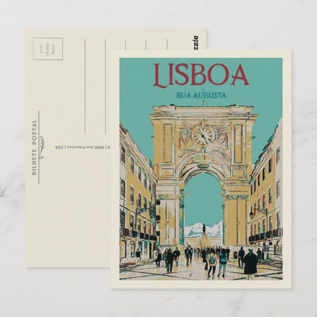 Illustration av Augusta Street Arch Vykort (Fram/baksida)