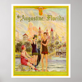 illustration av Augustine Florida vintage 1920-tal Poster