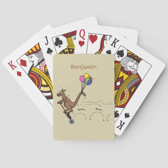 illustration av australisk tecknad humor kangaroo casinokort (Baksidan)