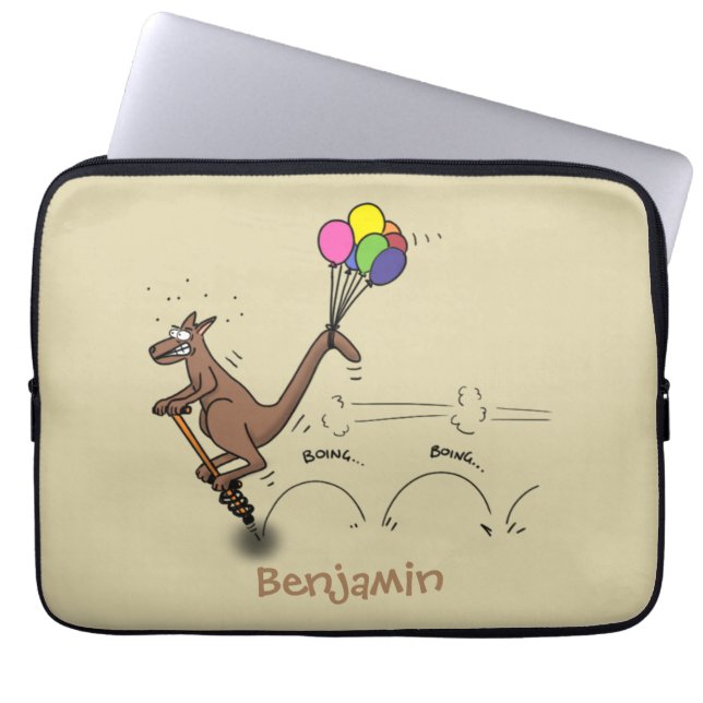 illustration av australisk tecknad humor kangaroo laptop fodral (Framsidan)