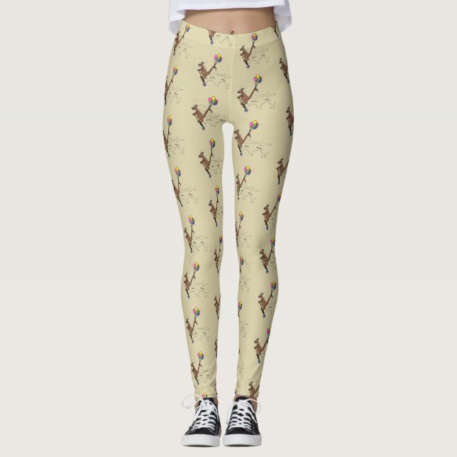 illustration av australisk tecknad humor kangaroo leggings (Framsida)