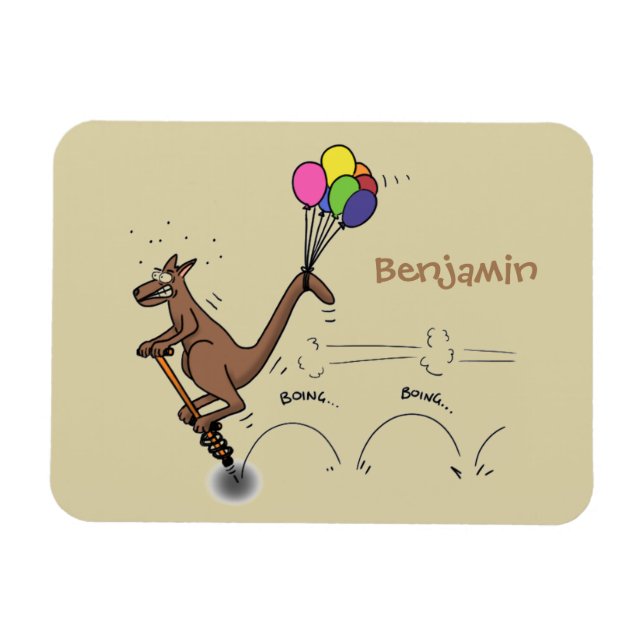 illustration av australisk tecknad humor kangaroo magnet (Horisontell)