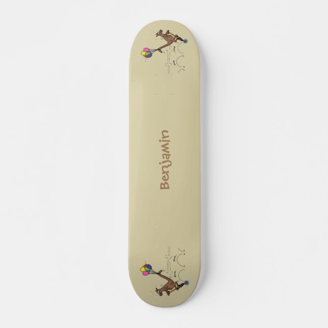 illustration av australisk tecknad humor kangaroo mini skateboard bräda 18,5 cm (Framsida)