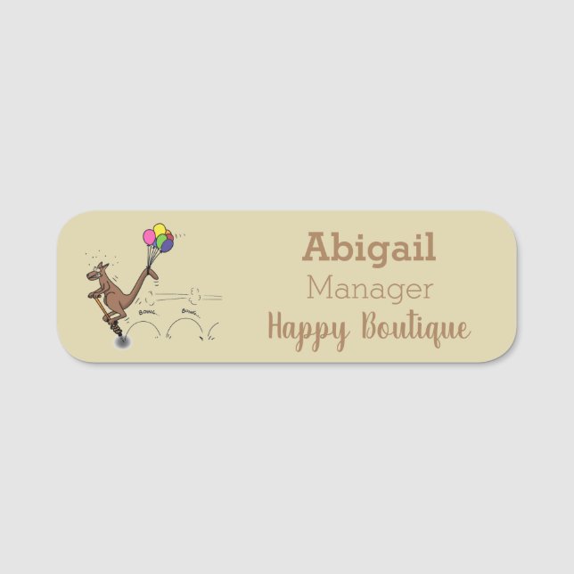 illustration av australisk tecknad humor kangaroo namnbricka (Framsida)