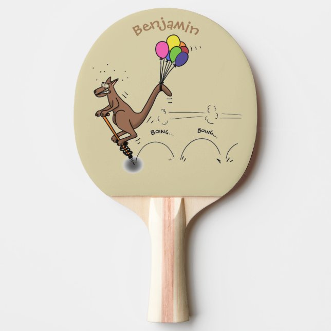 illustration av australisk tecknad humor kangaroo pingisracket (Framsidan)