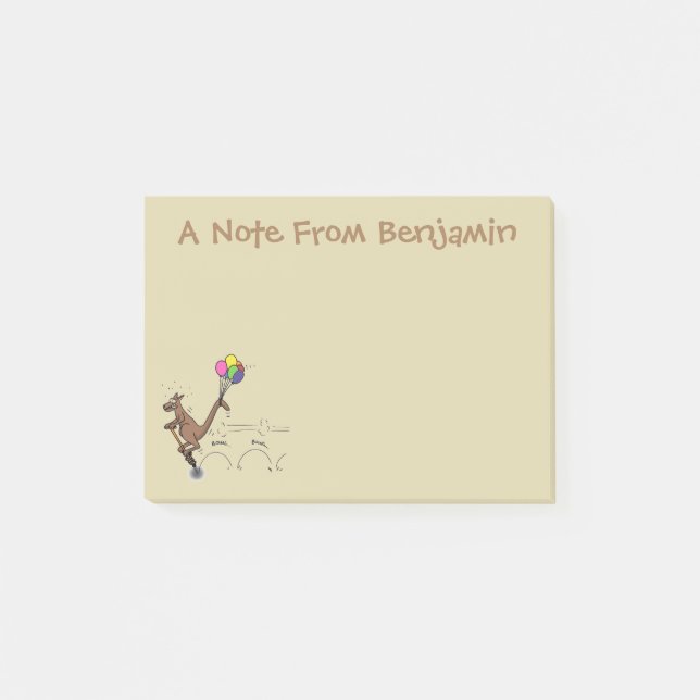 illustration av australisk tecknad humor kangaroo post-it block (Framsida)