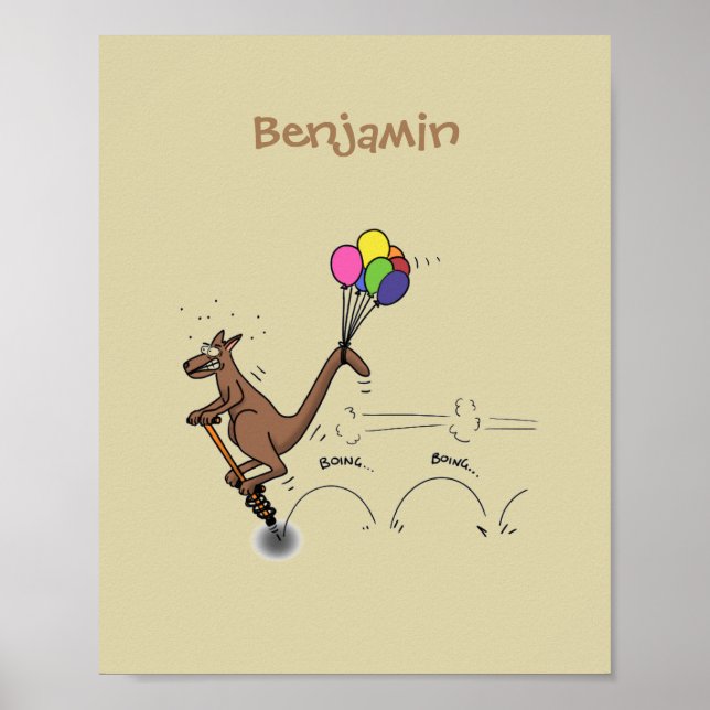 illustration av australisk tecknad humor kangaroo poster (Framsidan)