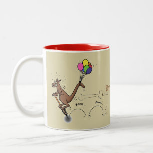 illustration av australisk tecknad humor kangaroo Två-Tonad mugg