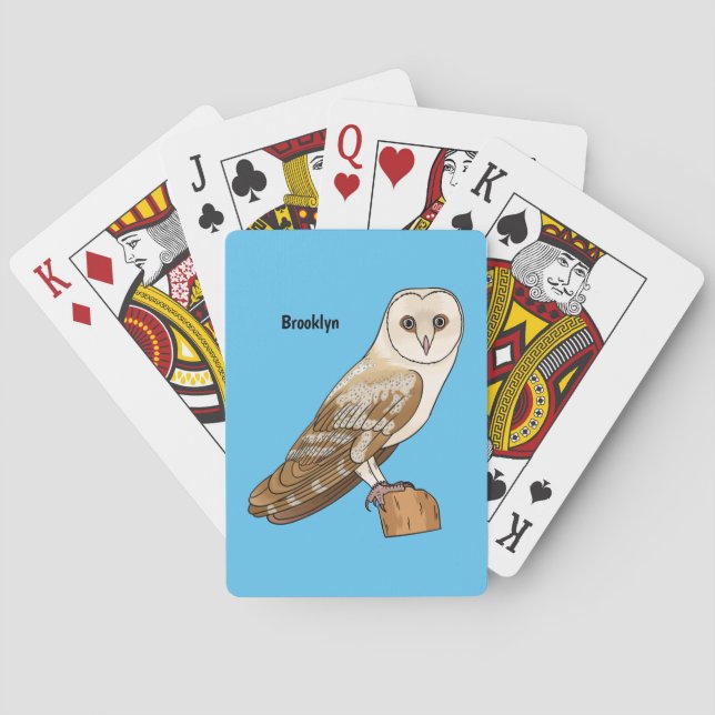Illustration av barnuggla i tecknad stil  casinokort (Baksidan)